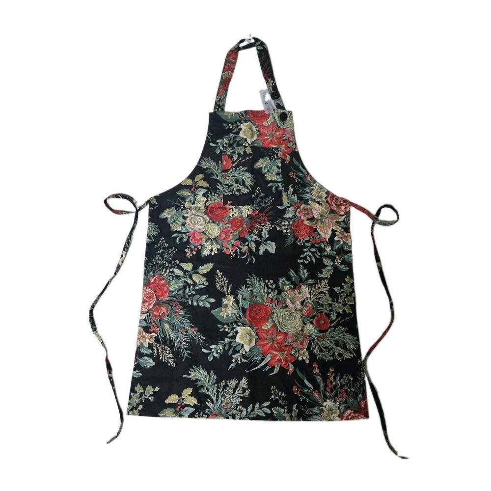 April Cornell Bib Apron Merry Black Country Cottage NEW WITH TAGS